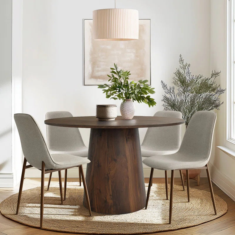Black Wood & Beige Cushions Japandi Dining Set – Benvinda