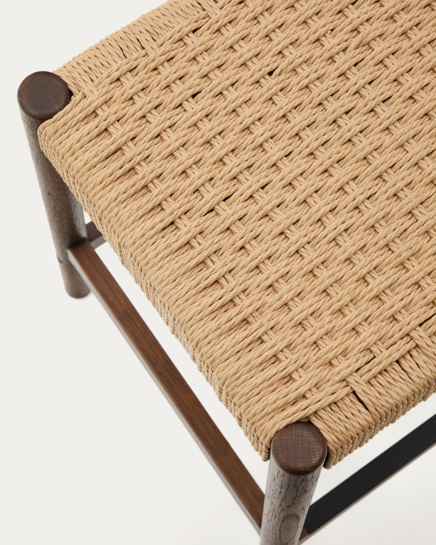 Japandi Walnut Stool Chair