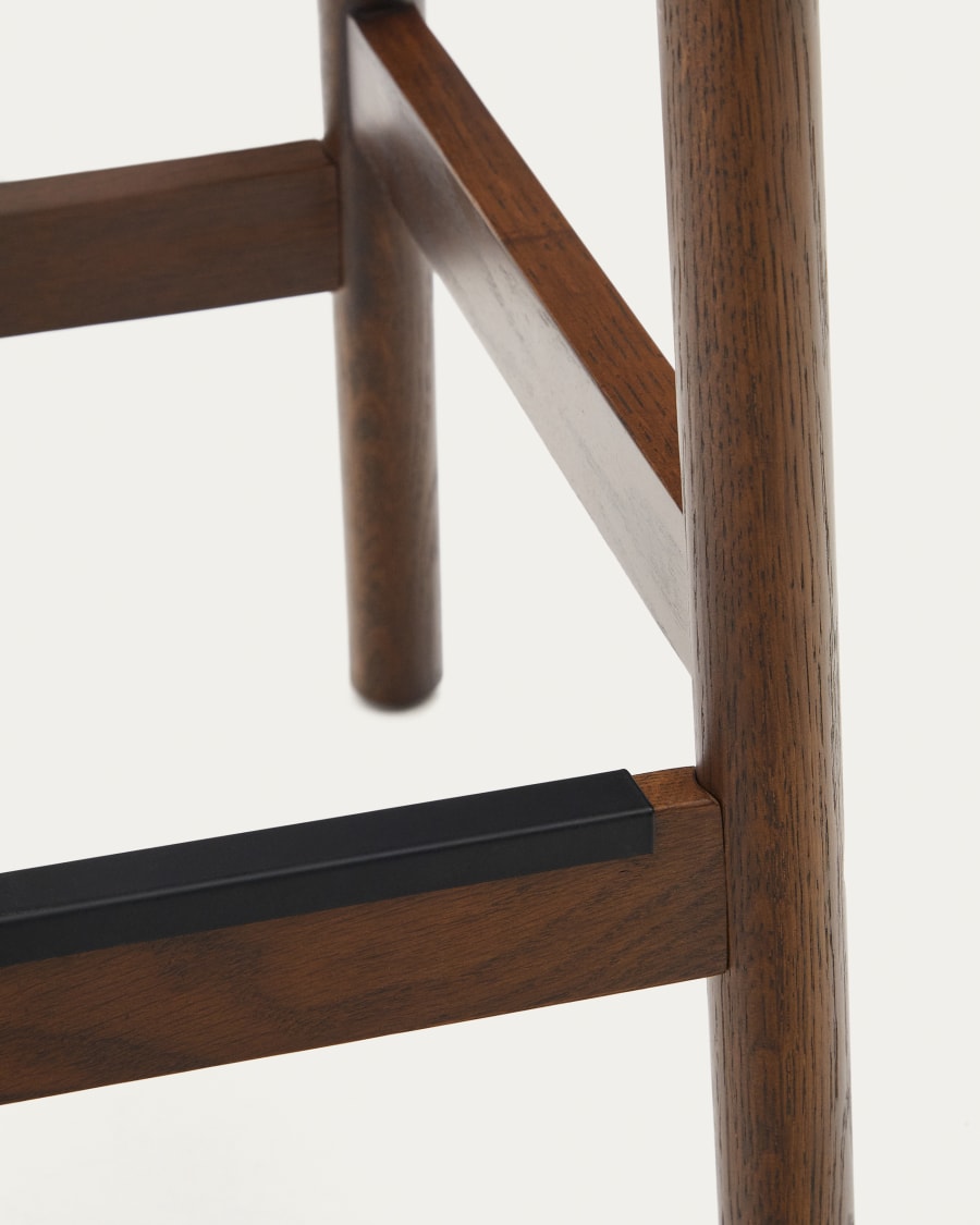 Japandi Walnut Stool Chair
