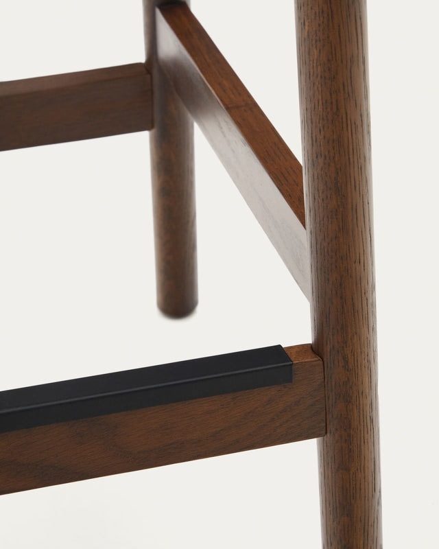 Japandi Walnut Stool Chair