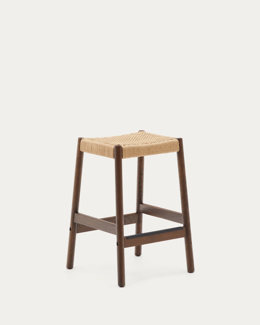 Japandi Walnut Stool Chair