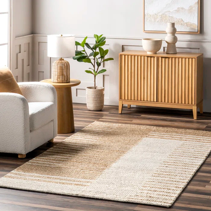 Japandi Geometric Jute Rug