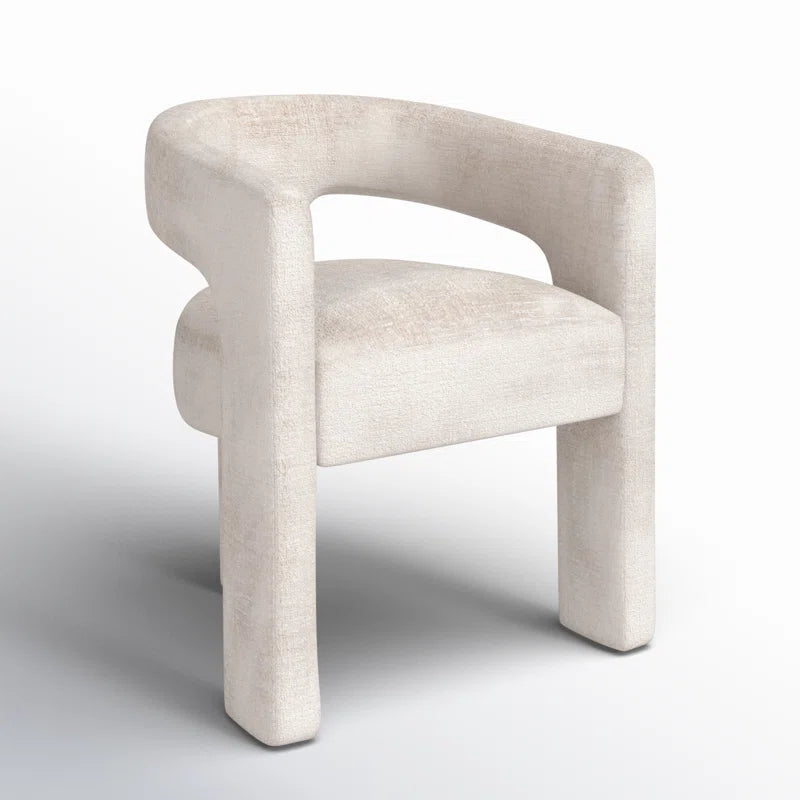 White Wood & Beige Fabric Japandi Dining Set – Darlington
