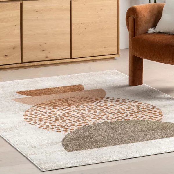 Japandi Terracotta Geometric Rug