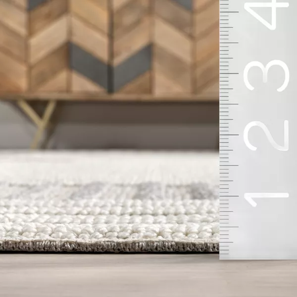 Japandi Light Grey Striped Rug