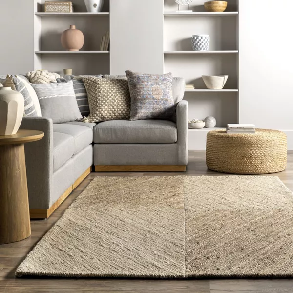 Japandi Jute Tiled Checkered