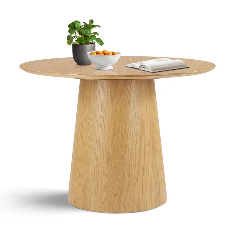 Solid Oak & White Fabric Japandi Dining Set – Gweneva