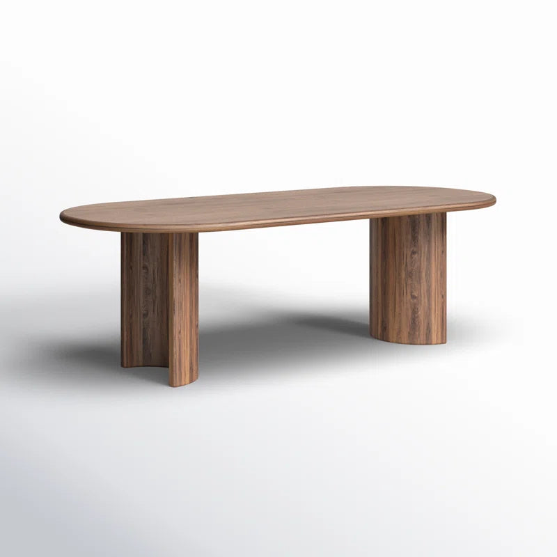 Double Pedestal Japandi Dining Table