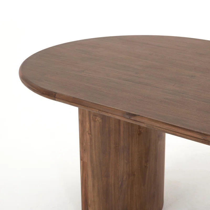 Double Pedestal Japandi Dining Table