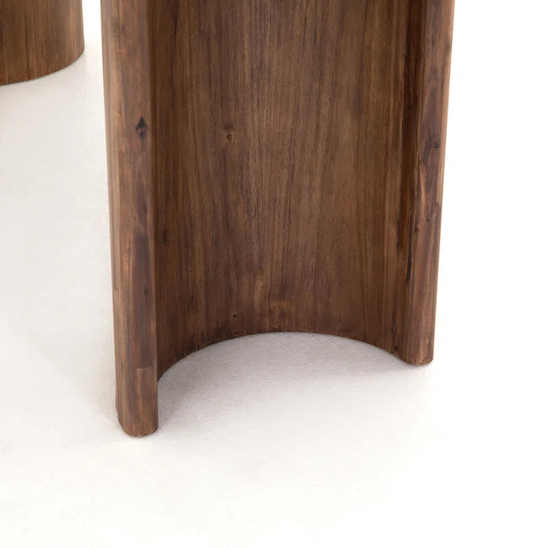 Double Pedestal Japandi Dining Table
