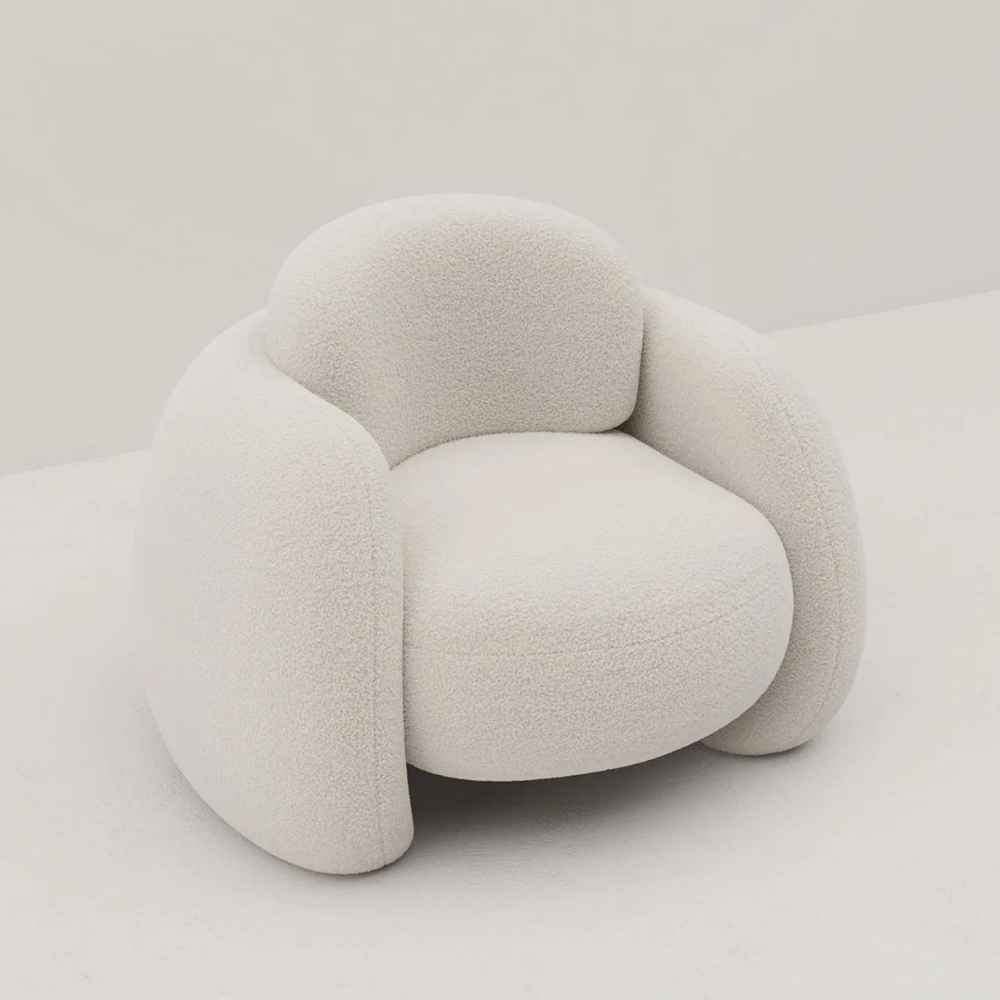 Japandi Curved Armchair
