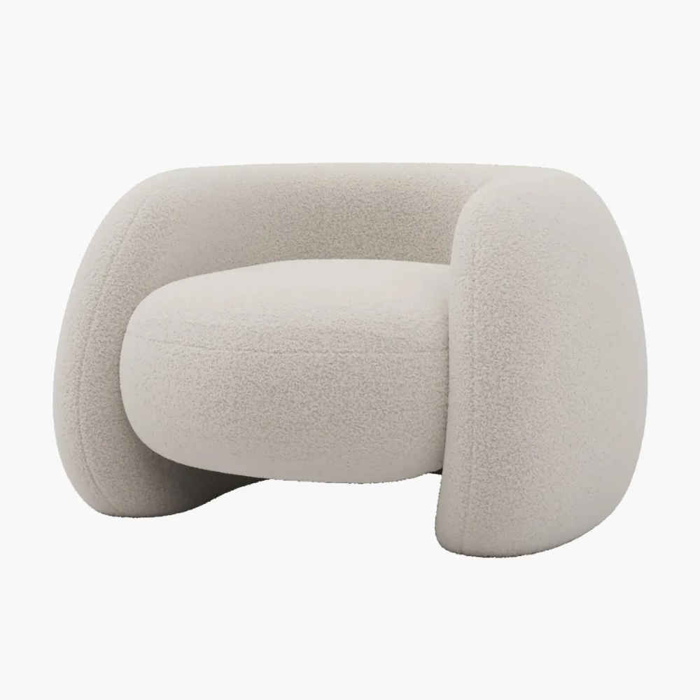 Japandi Curved Armchair
