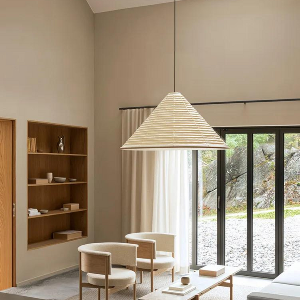 Japandi Paper Cone Pendant Light - Akairo