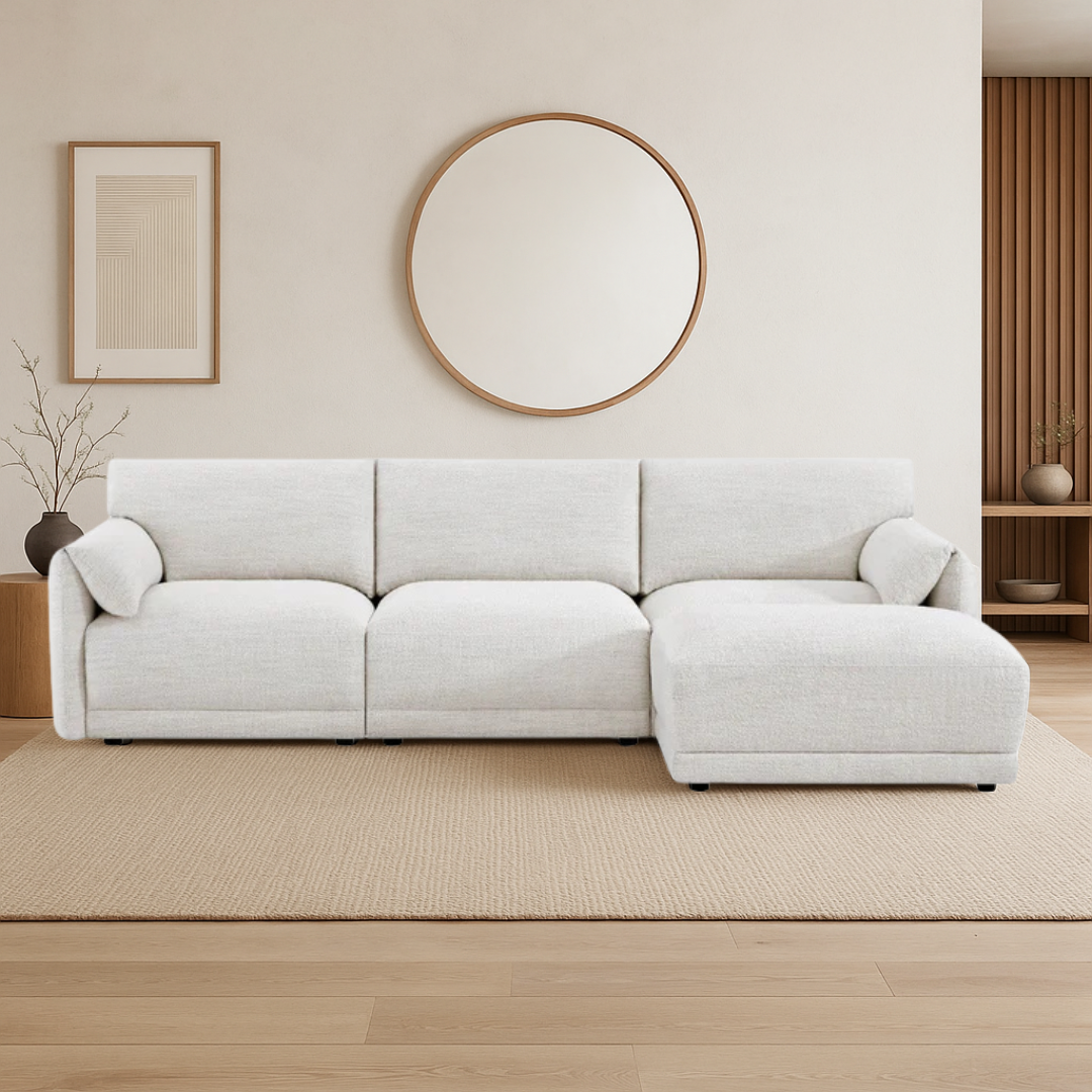 Japandi Modular Sectional with Ottoman