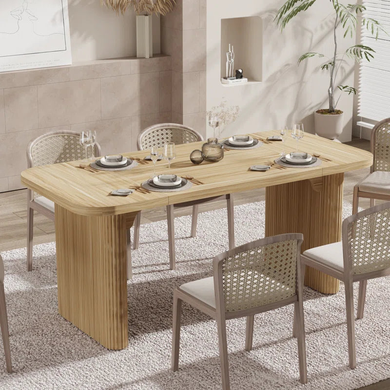 Japandi Rectangular Oak Dining Table