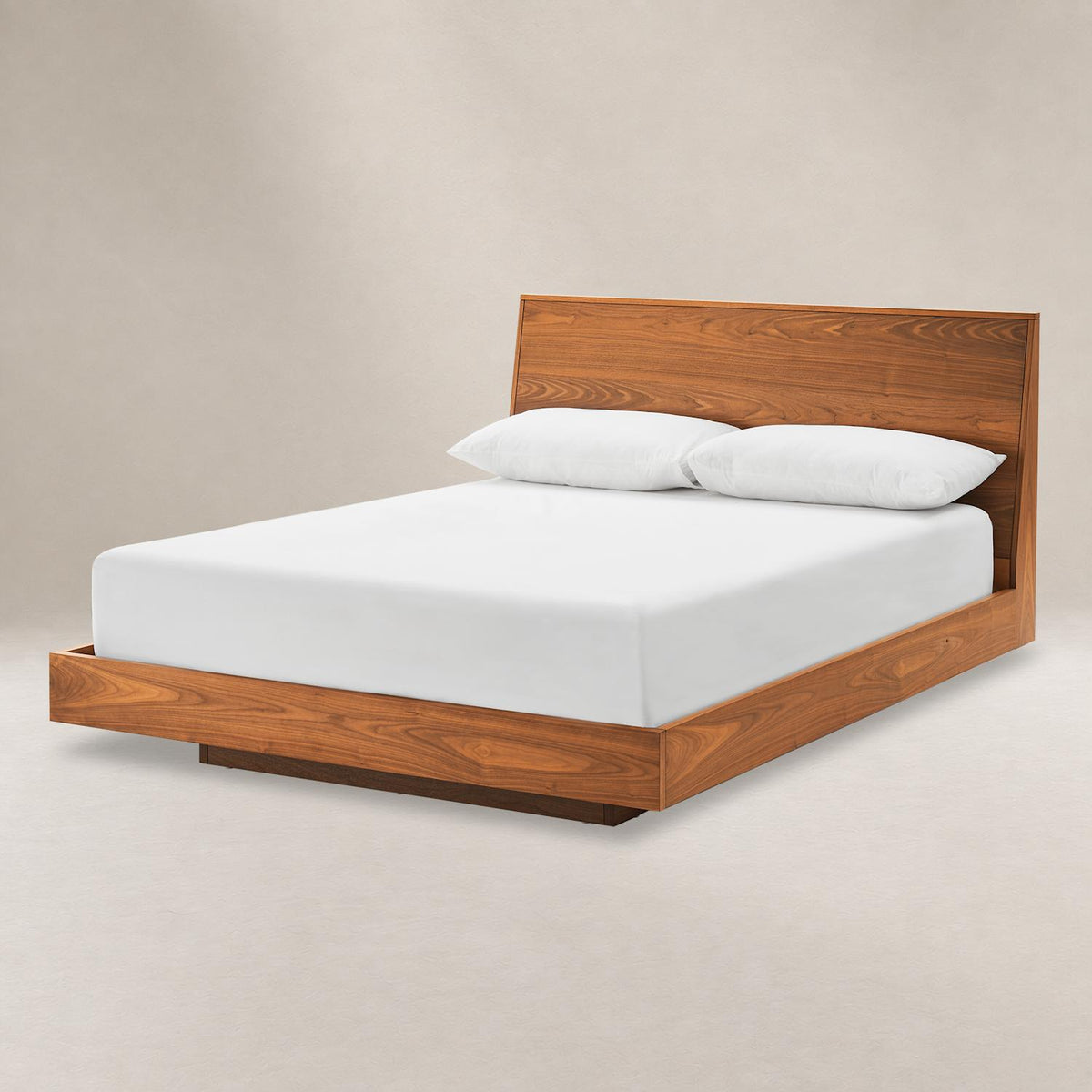 Joseph walnut bed angle view