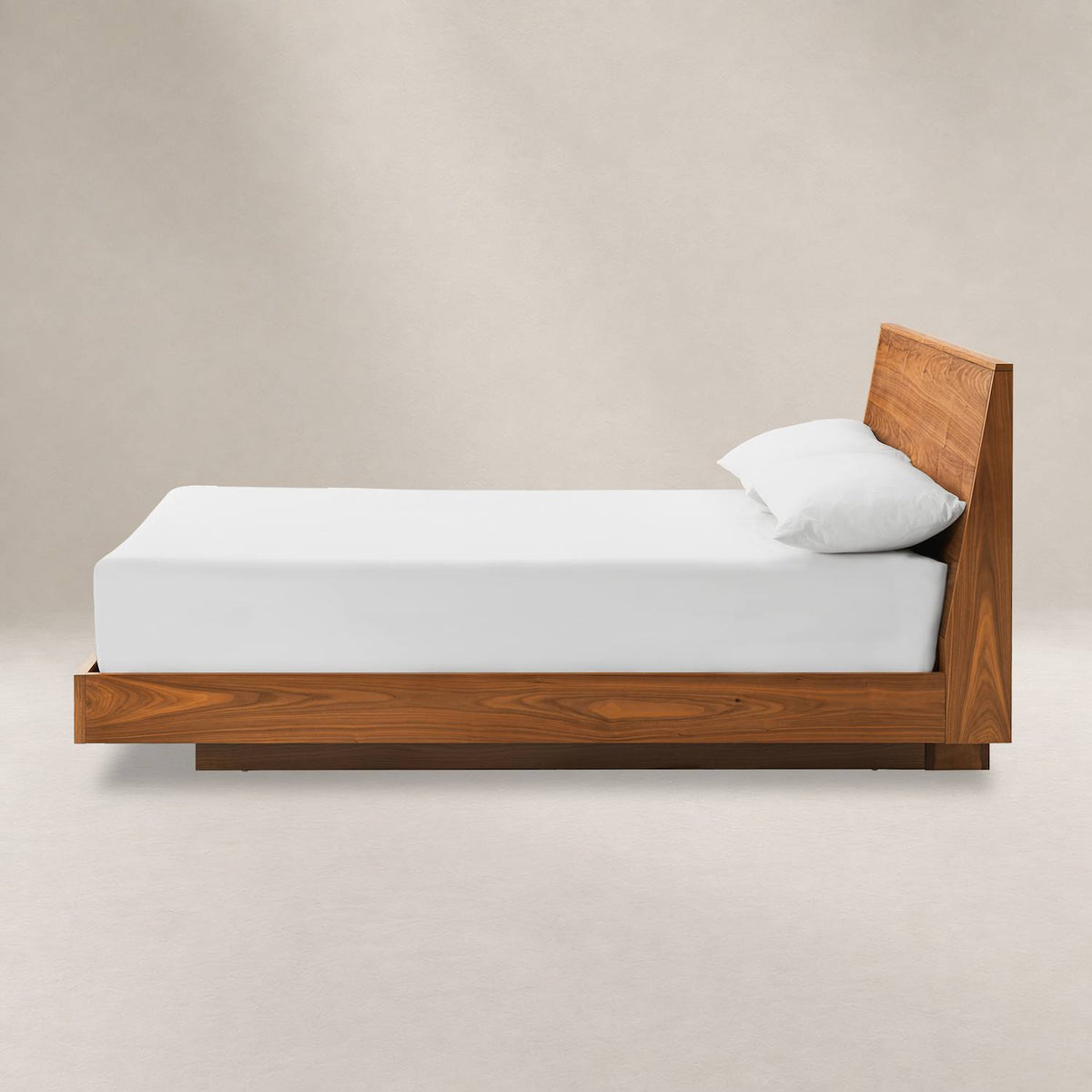 Joseph walnut bed side view