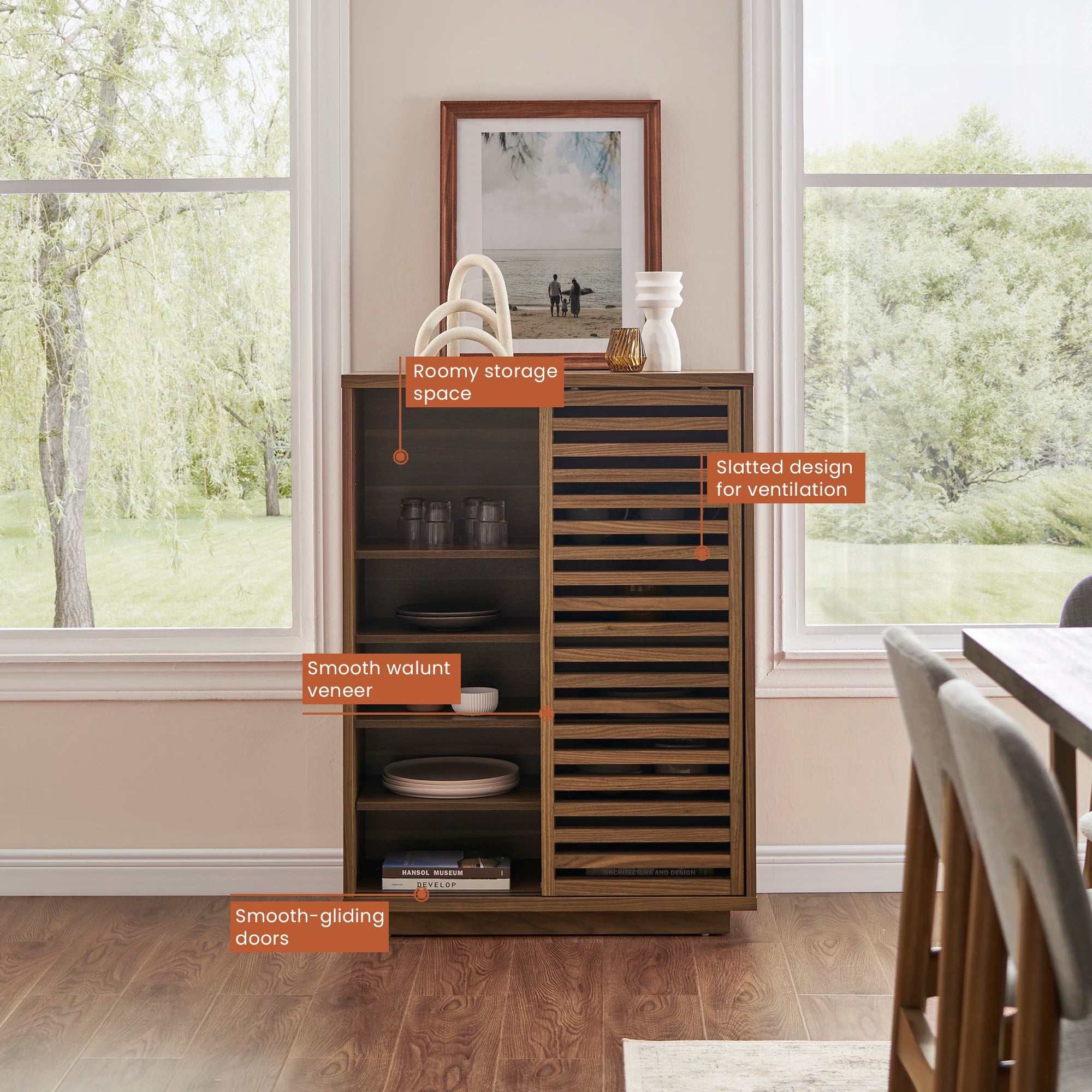 Japandi Walnut Cabinet