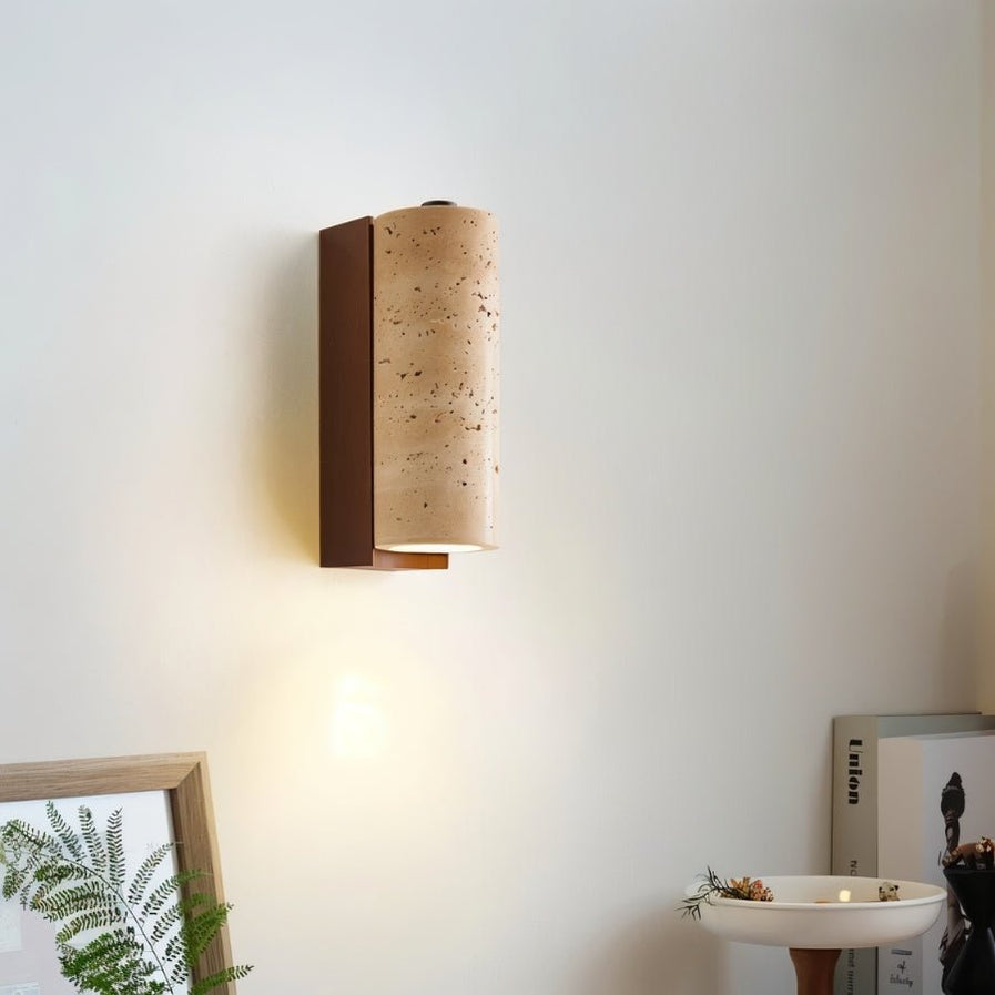 Japandi Travertine Wall Lamp With Arched Cut – Lurma