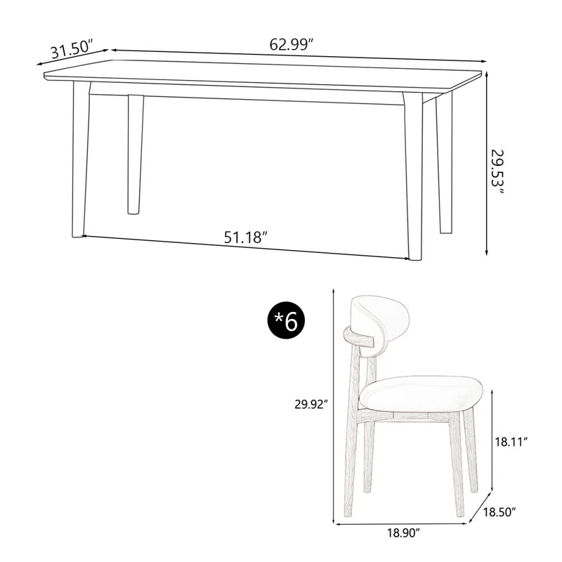 Dark Walnut & Black Leather Japandi Dining Set – Mckylee
