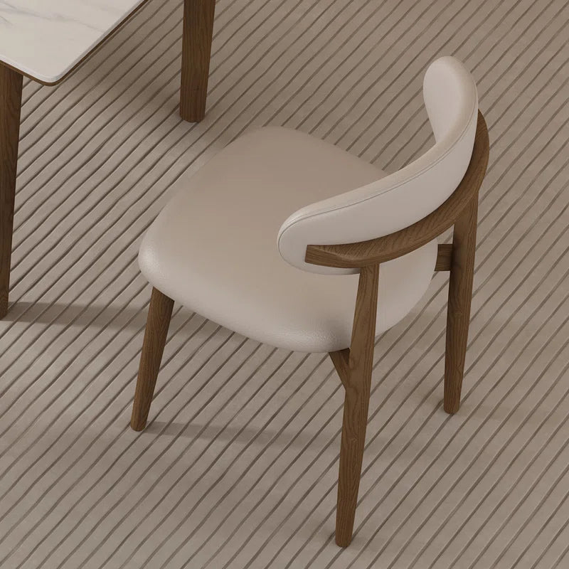 Dark Walnut & Black Leather Japandi Dining Set – Mckylee