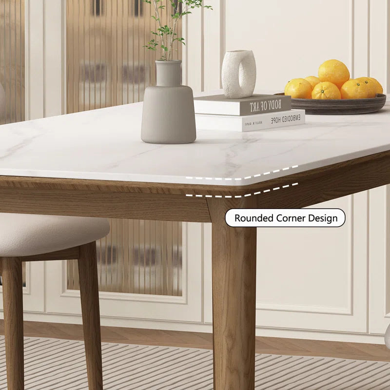 Dark Walnut & Black Leather Japandi Dining Set – Mckylee