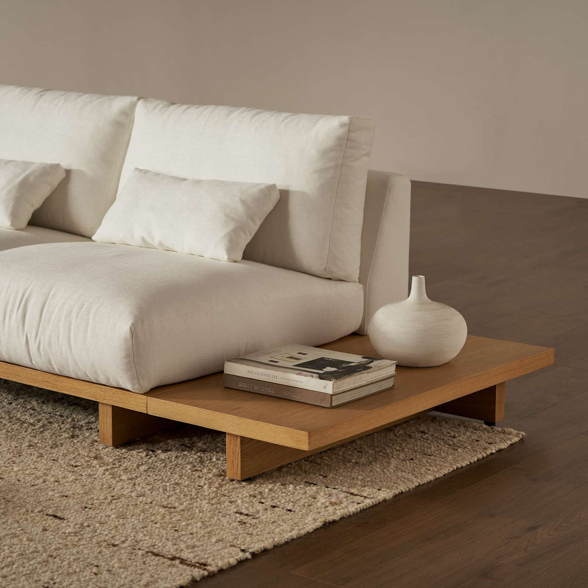 Japandi Low Oak Side Table - Mori – view 2