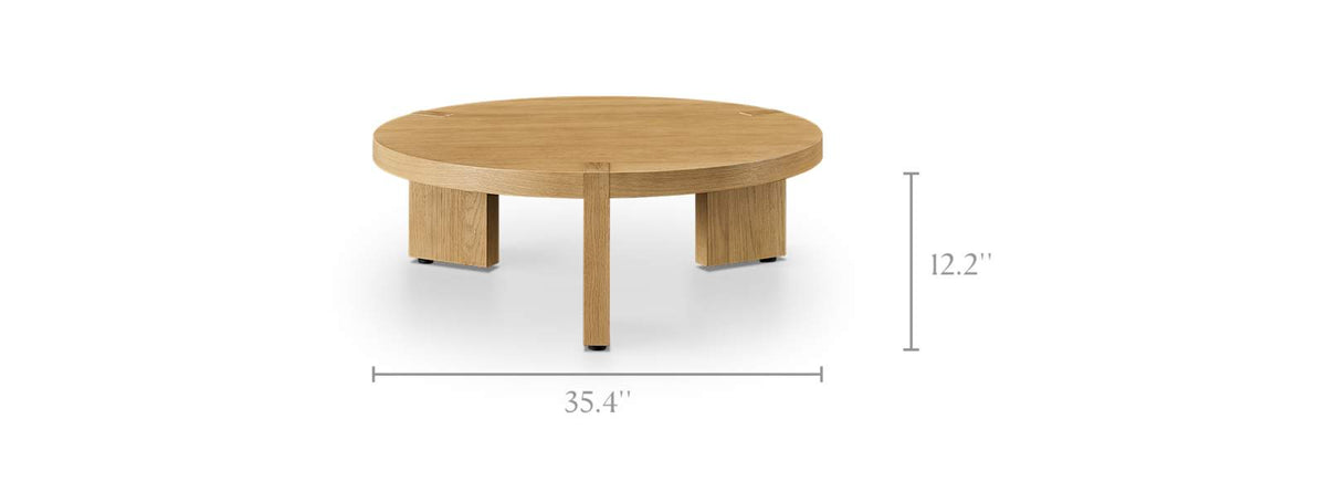 Japandi Round Oak Coffee Table - Mori – view 4