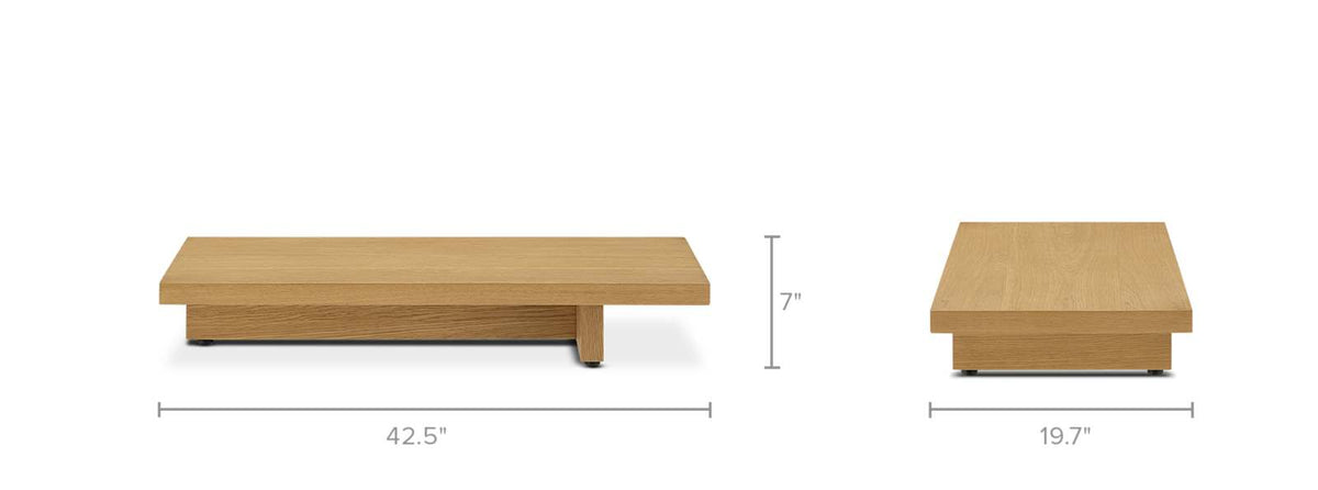 Japandi Low Oak Side Table - Mori – view 3