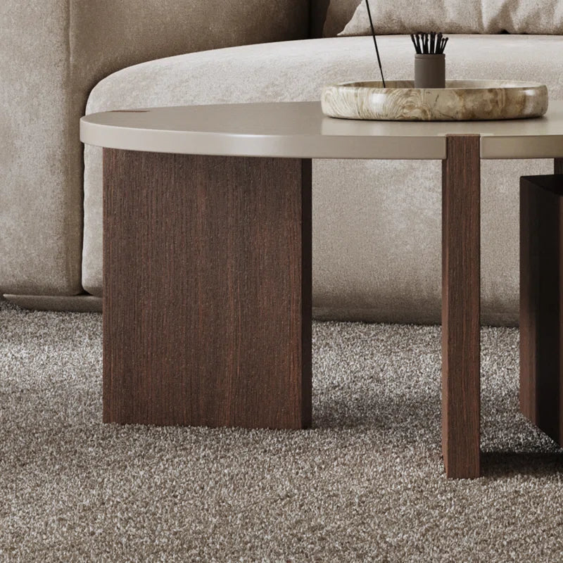 Wood Nesting Coffee Table with Drawer - Pompilie