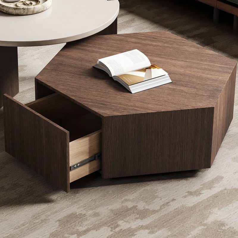 Wood Nesting Coffee Table with Drawer - Pompilie