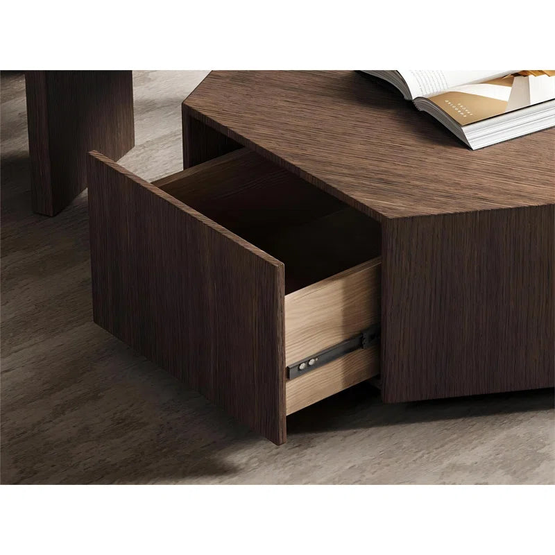 Wood Nesting Coffee Table with Drawer - Pompilie