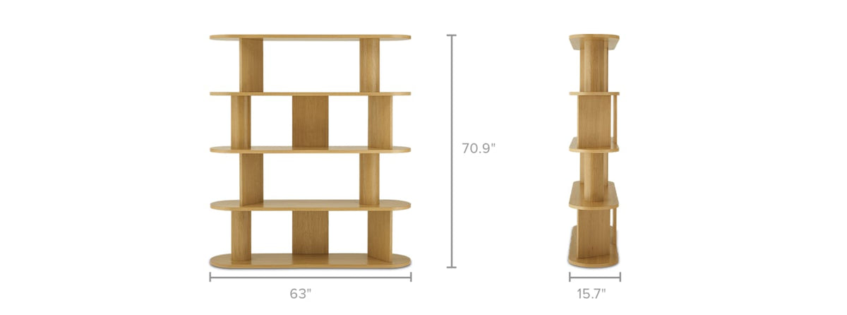 Japandi Open Oak Bookshelf - Posey – view 4