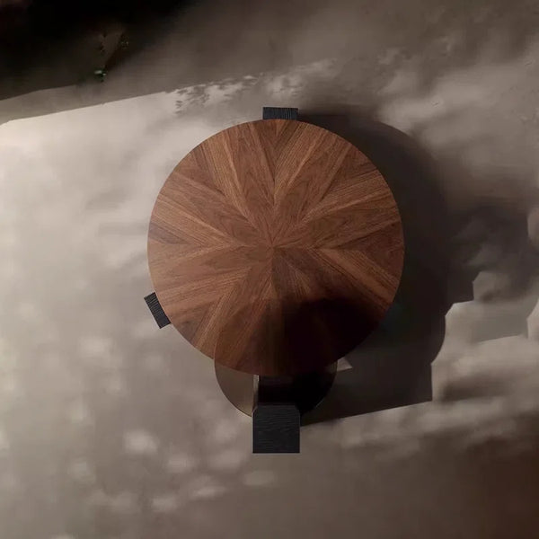 Japandi Modern Round Wood Coffee Table