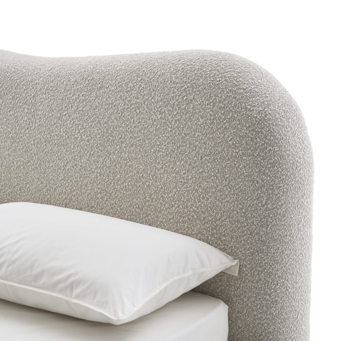 Japandi Bed with Curved Headboard