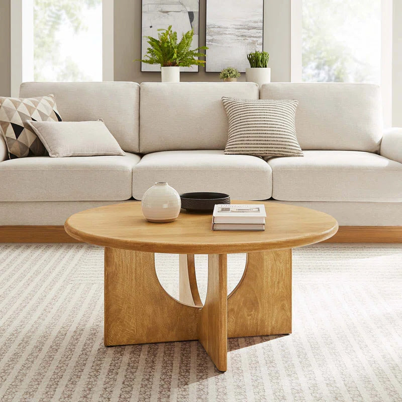 Round Japandi/Mid-Century Coffee Table - Rivian