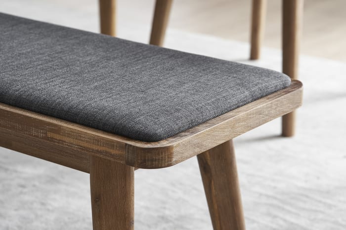 Japandi Wood & Fabric Bench