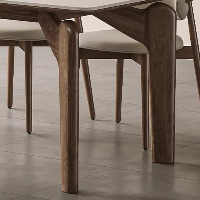 Light Wood & Cream Fabric Japandi Dining Set – Shelisa