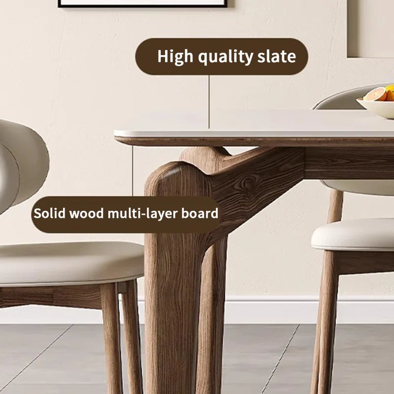 Light Wood & Cream Fabric Japandi Dining Set – Shelisa