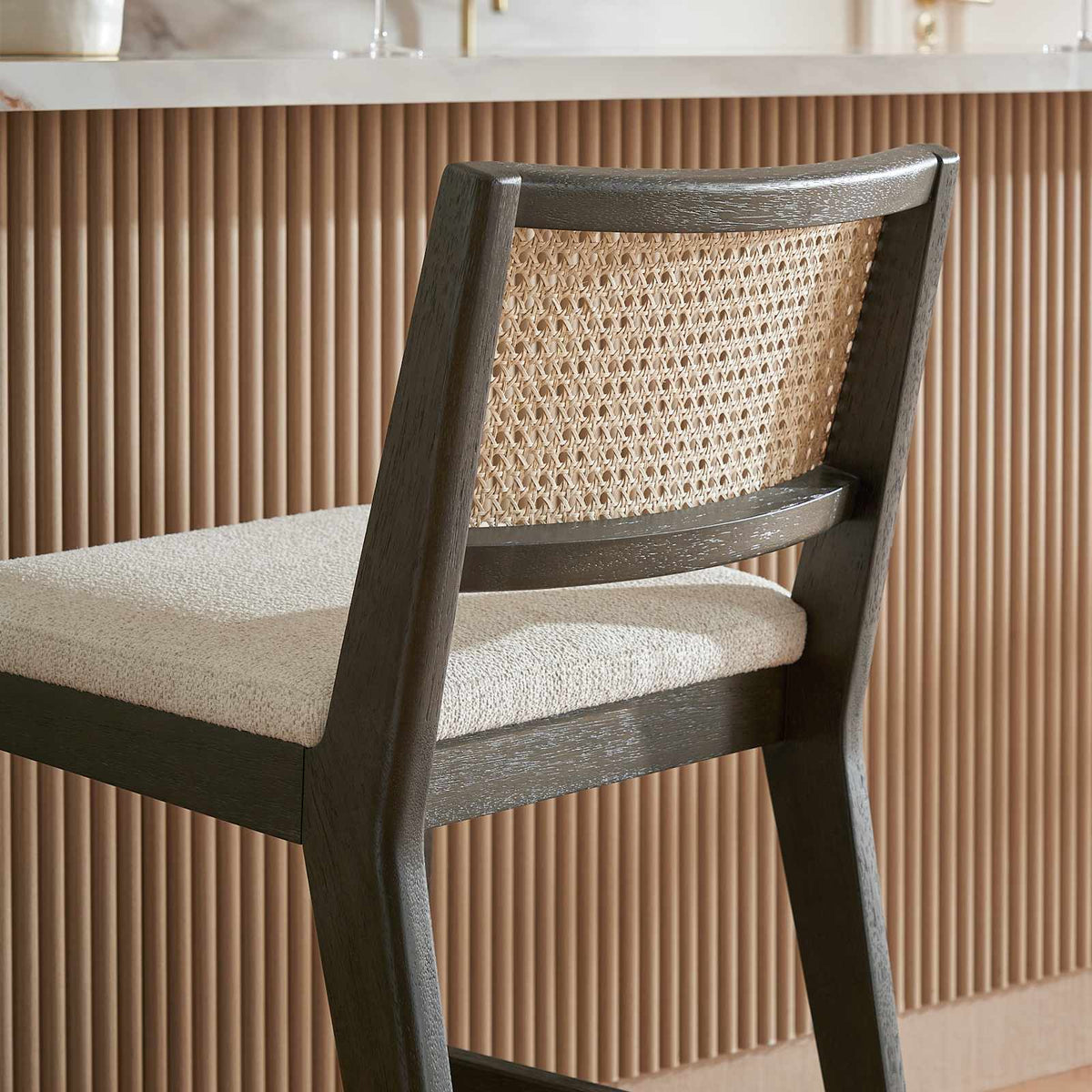 Japandi Cane Counter Stool - Sloane – view 3