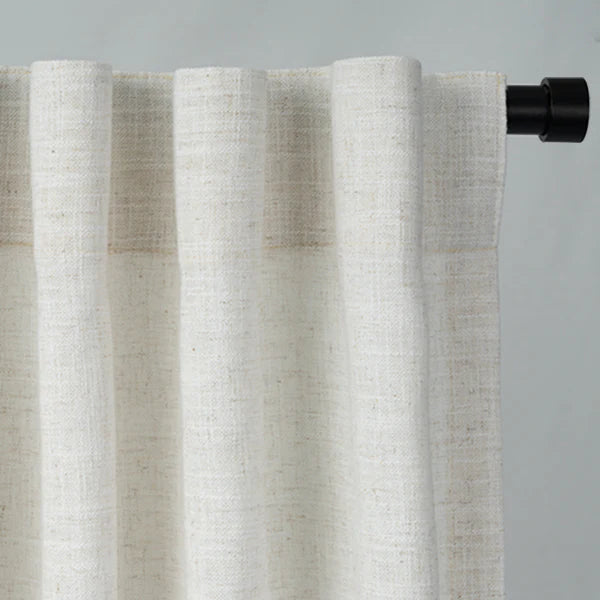 Japandi Linen Blackout Curtains | Soft Top
