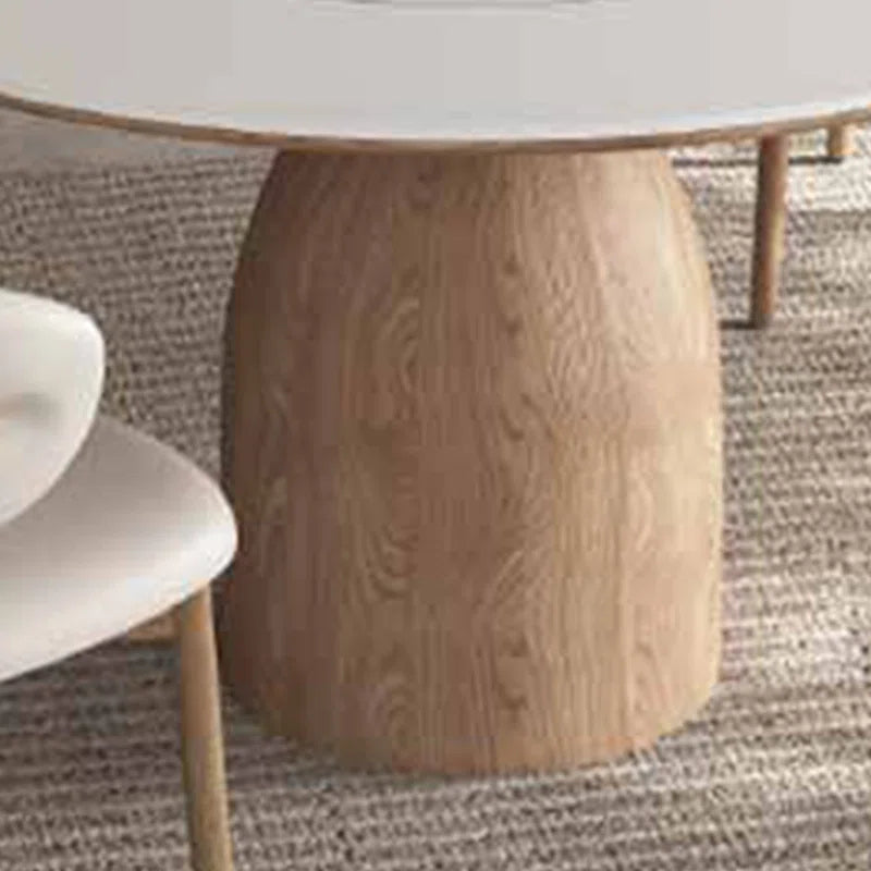 Natural Oak & Linen Seats Japandi Dining Set – Greyleigh