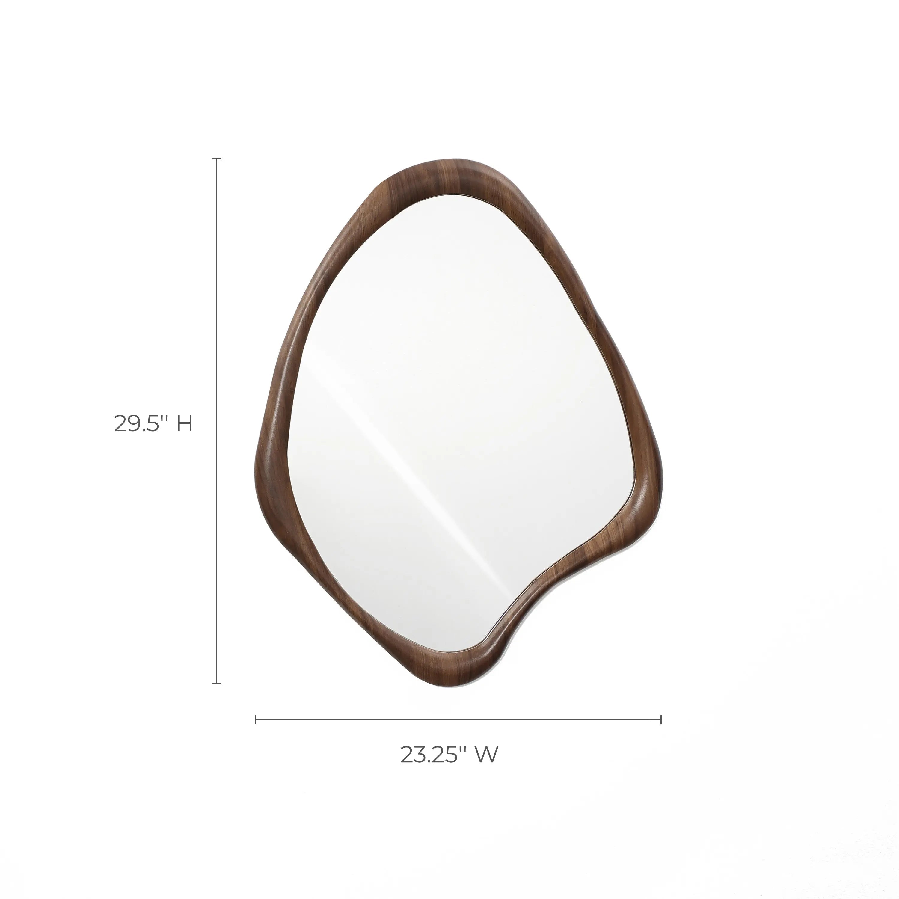 Japandi Rectangular Brown Wood Wall Mirror