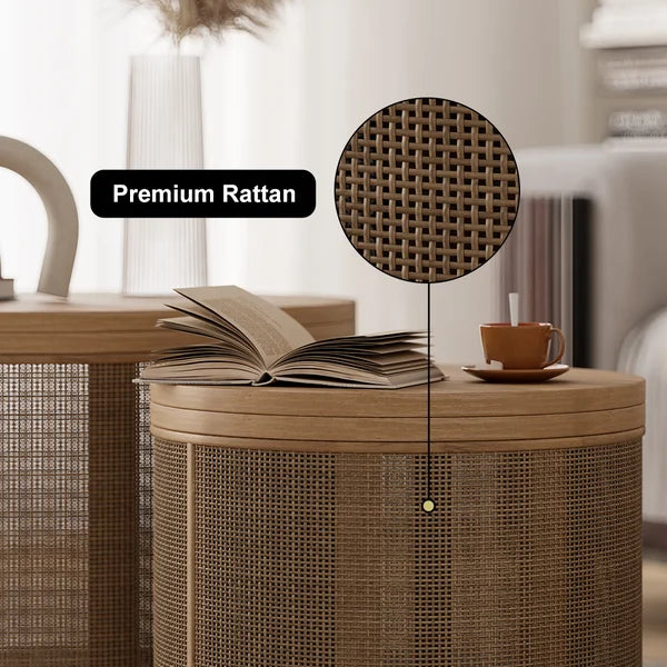 Japandi Rattan Coffee Table Set