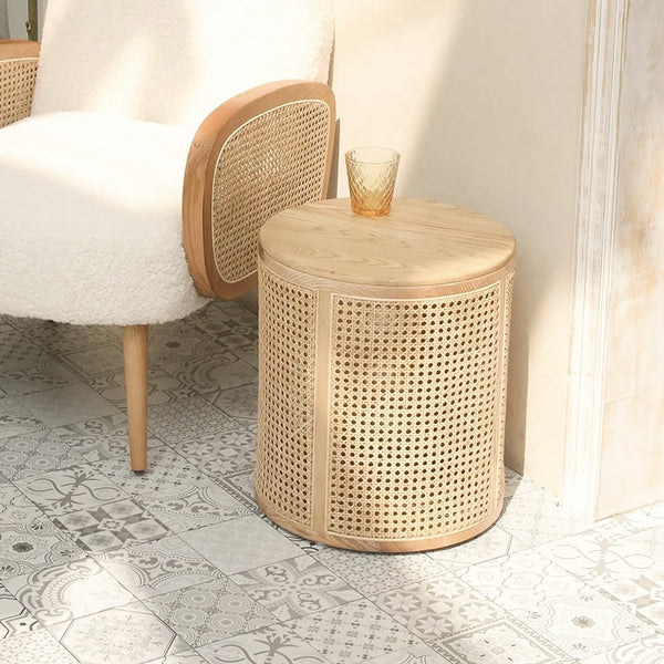 Japandi End Table with Storage