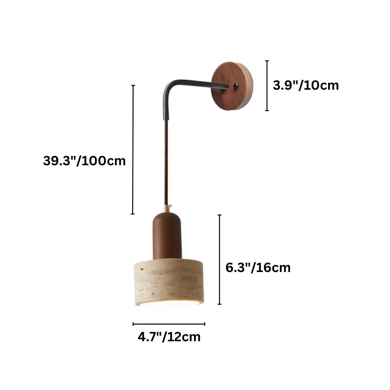 Japandi Slim Travertine Wall Lamp With Clean Edges – Aluria