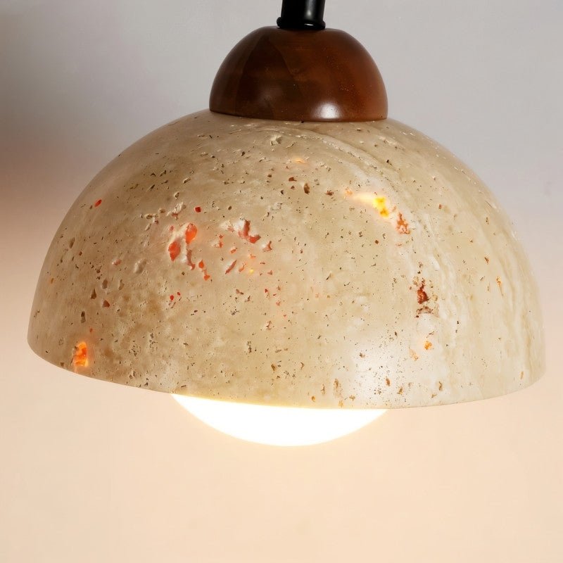 Japandi Slim Travertine Wall Lamp With Clean Edges – Aluria
