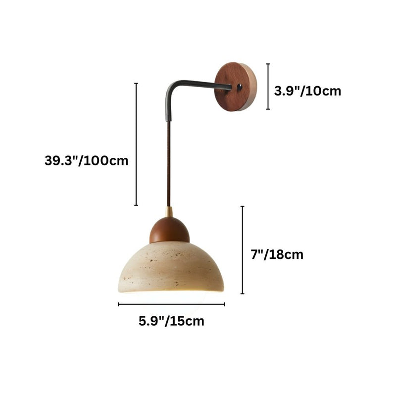 Japandi Slim Travertine Wall Lamp With Clean Edges – Aluria