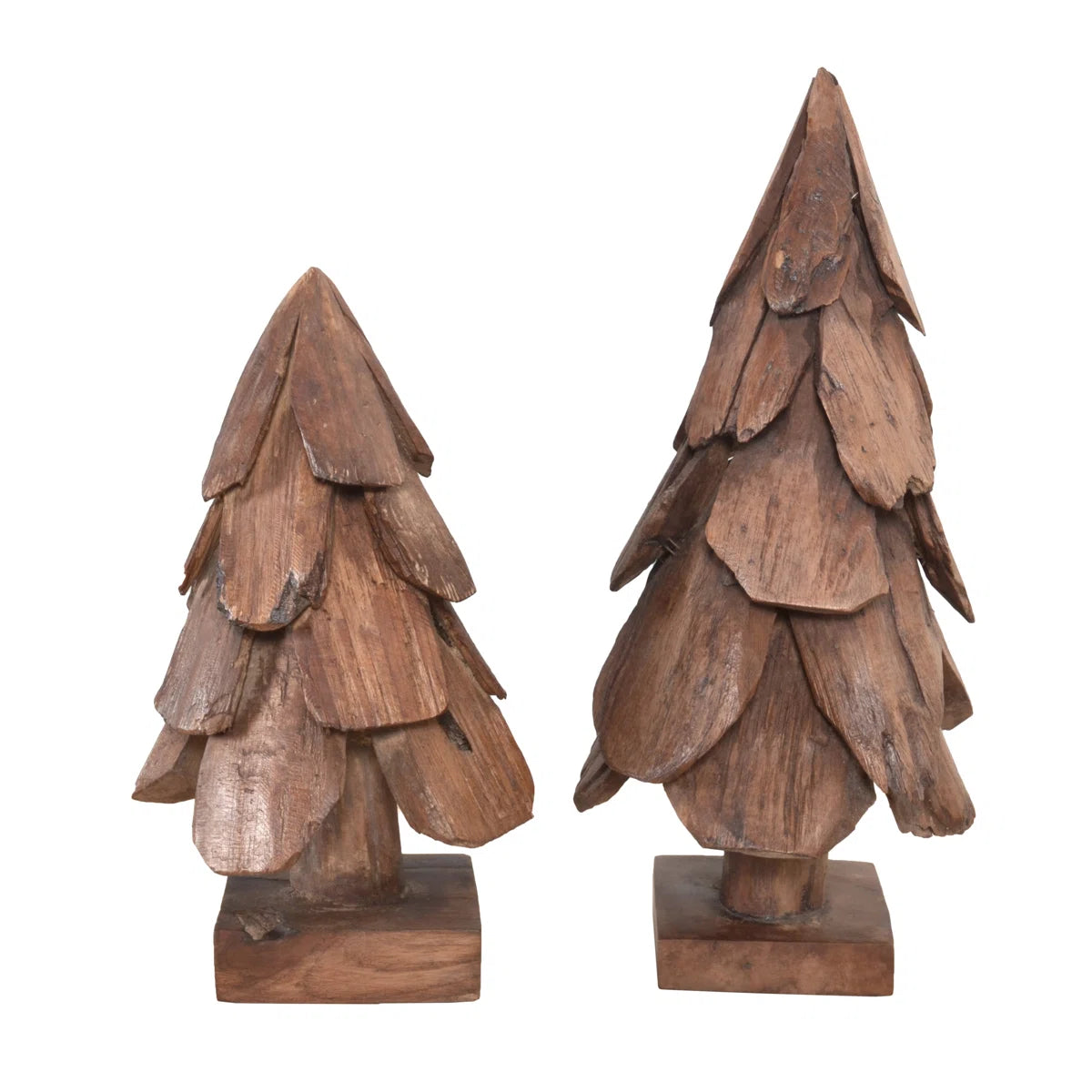 Set of 2 handmade teak trees