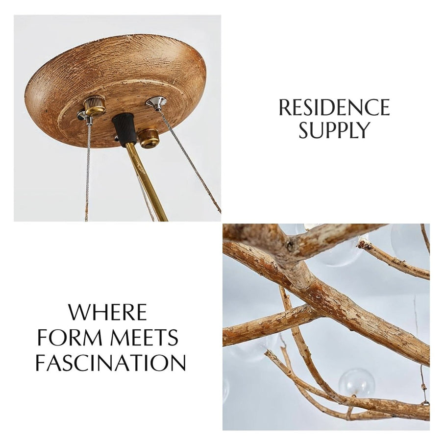 Japandi Organic Brass Chandelier – Arvore